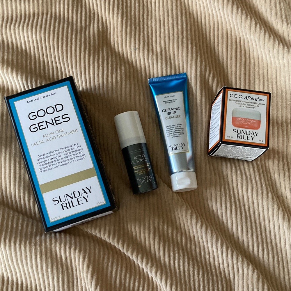 Sunday Riley Good Genes plus travel size bundle.